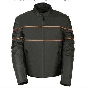 Nexgen Mens Thinsulate Motorcycle Jacket Zip Out Liner Vented WP Black Sz 2XL